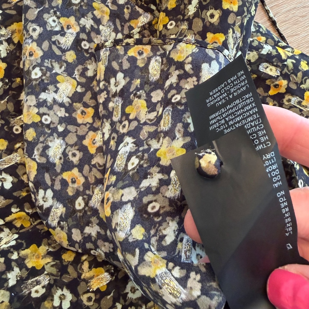 {SOLD} THE KOOPLES Floral Sheer Blouse Top Women’s Large - Picture 10 of 11